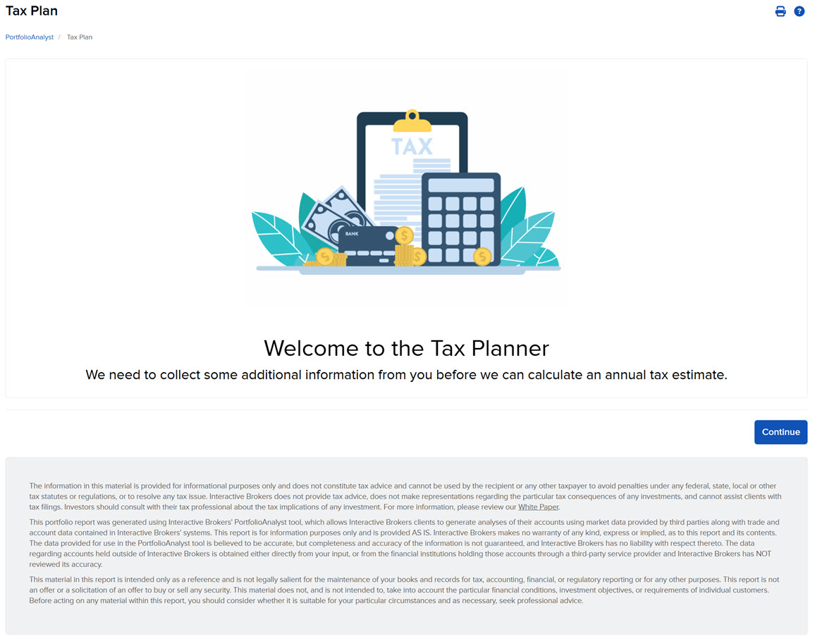 The create tax planner for advisors in portal. 